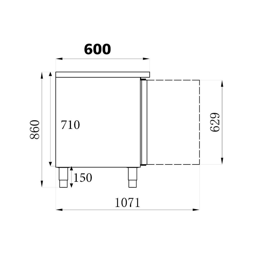 Combisteel Koelwerkbank | 386l | 3 Deuren | +2°c/+8°c | Geforceerd | 1798x600x860(h)mm
