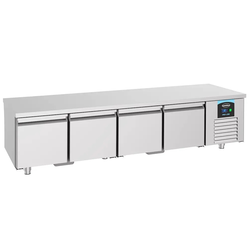 Combisteel Koelwerkbank | Pro Line | Laag Model | 360l | 4 Deuren (1/1 Gn) | -2°c/+8°c | Geforceerd | 2130x700x600(h)mm