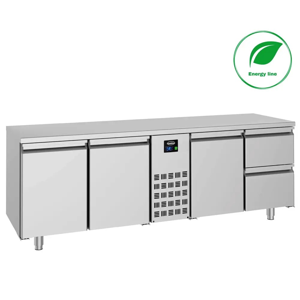 Combisteel Koelwerkbank | Energiezuinig | 632l | 3 Deuren + 2 Laden (1/1 Gn) | -2°c/+8°c | Geforceerd | 0.31kw | 2270x700x850(h)mm