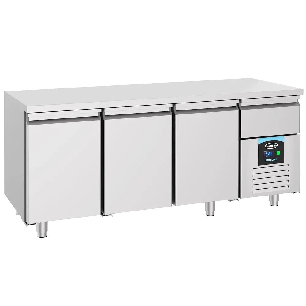 Combisteel Koelwerkbank | Pro Line | 474l | 3 Deuren (1/1 Gn) + 1 Lade | -2°c/+8°c | Geforceerd | 1865x700x850(h)mm