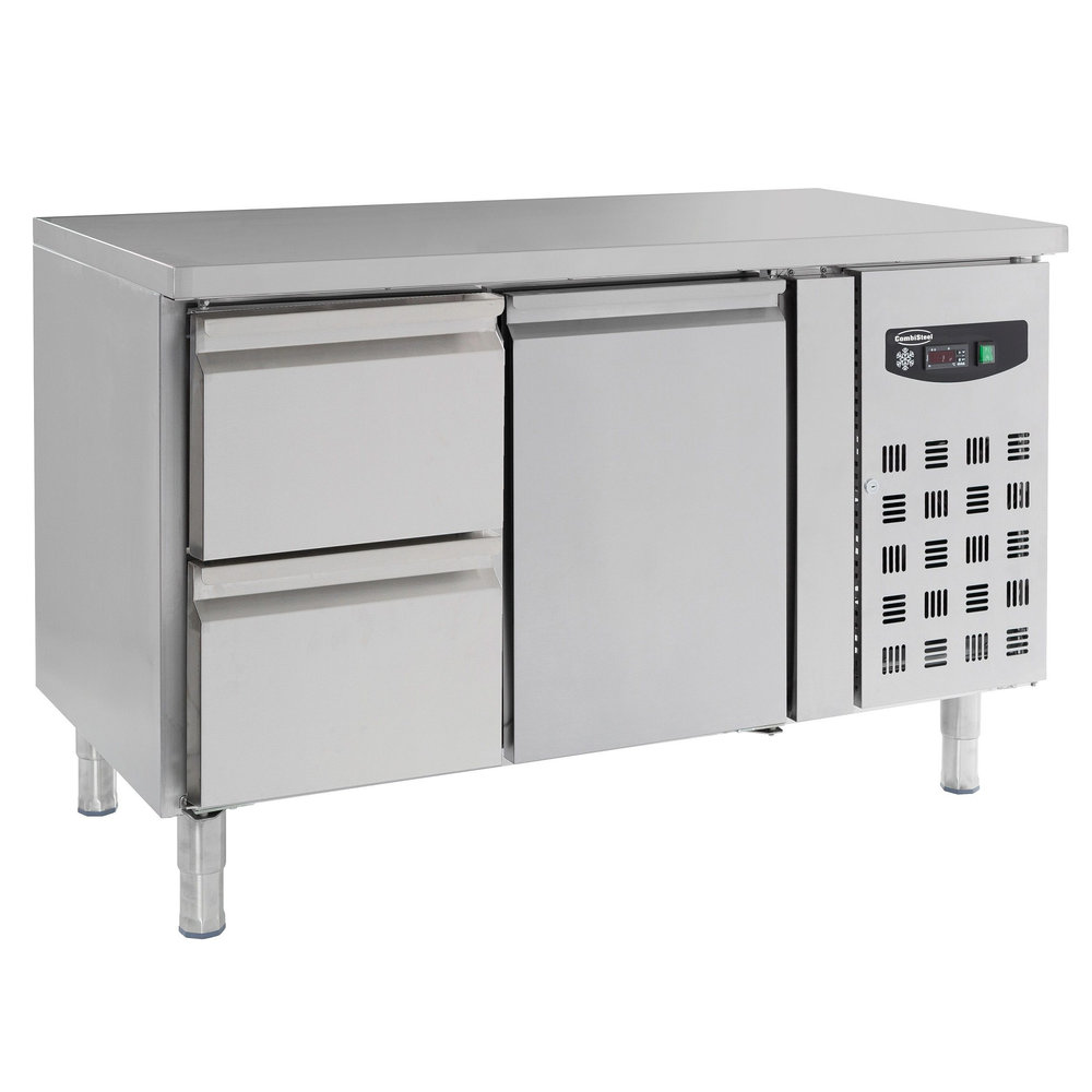 Combisteel Koelwerkbank | 282l | 1 Deur (1/1 Gn) + 2 Laden | +2°c/+8°c | Geforceerd | 0.34kw | 1360x700x850(h)mm