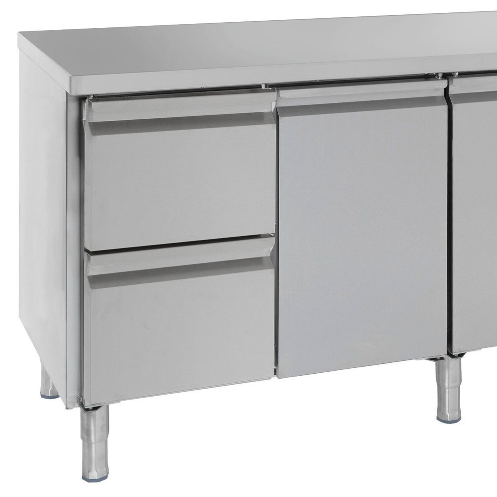 Combisteel Koelwerkbank | 553l | 3 Deuren + 2 Laden (1/1 Gn) | +2°c/+8°c | Geforceerd | 2230x700x850(h)mm