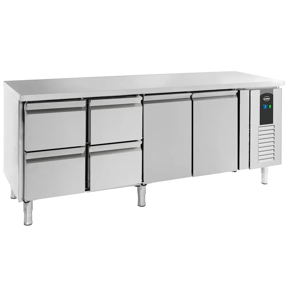 Combisteel Koelwerkbank | Standard Line | 553l | 2 Deuren + 4 Laden (1/1 Gn) | +2°c/+8°c | Geforceerd | 2230x700x850(h)mm