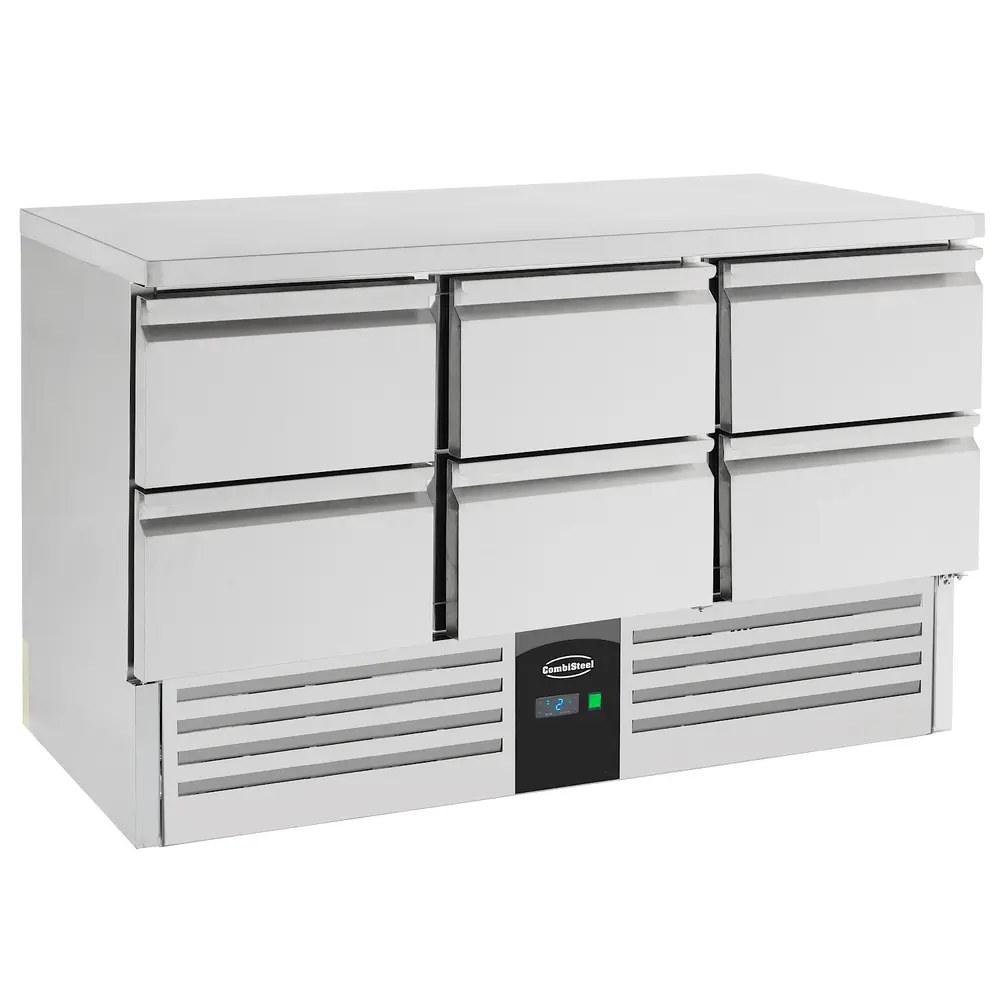 Combisteel Koelwerkbank | Compact Line | 400l | 6 Laden (1/1 Gn) | +2°c/+8°c | Statisch + Ventilator | 1365x700x875(h)mm