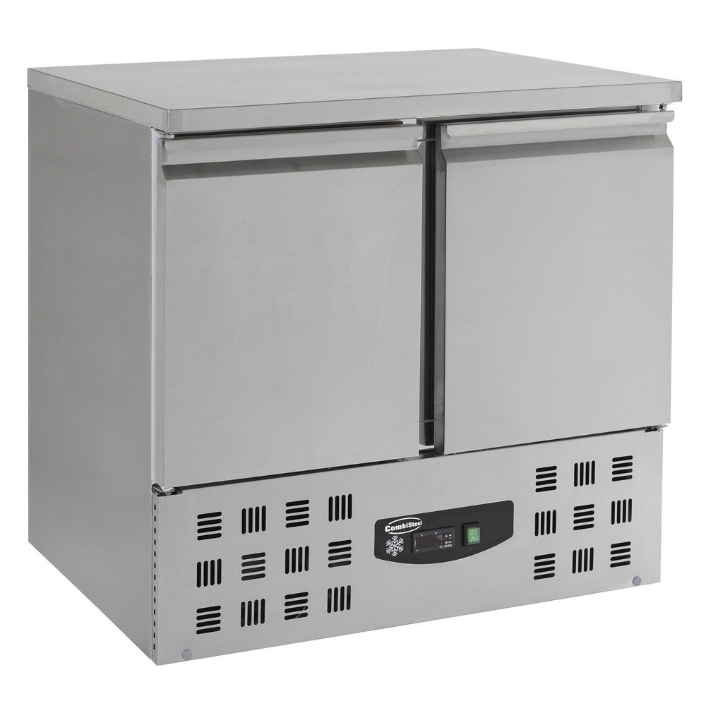 Combisteel Vrieswerkbank | 2 Deurs | Geheel Rvs | Met Bovenblad | 943x700x855(h)mm