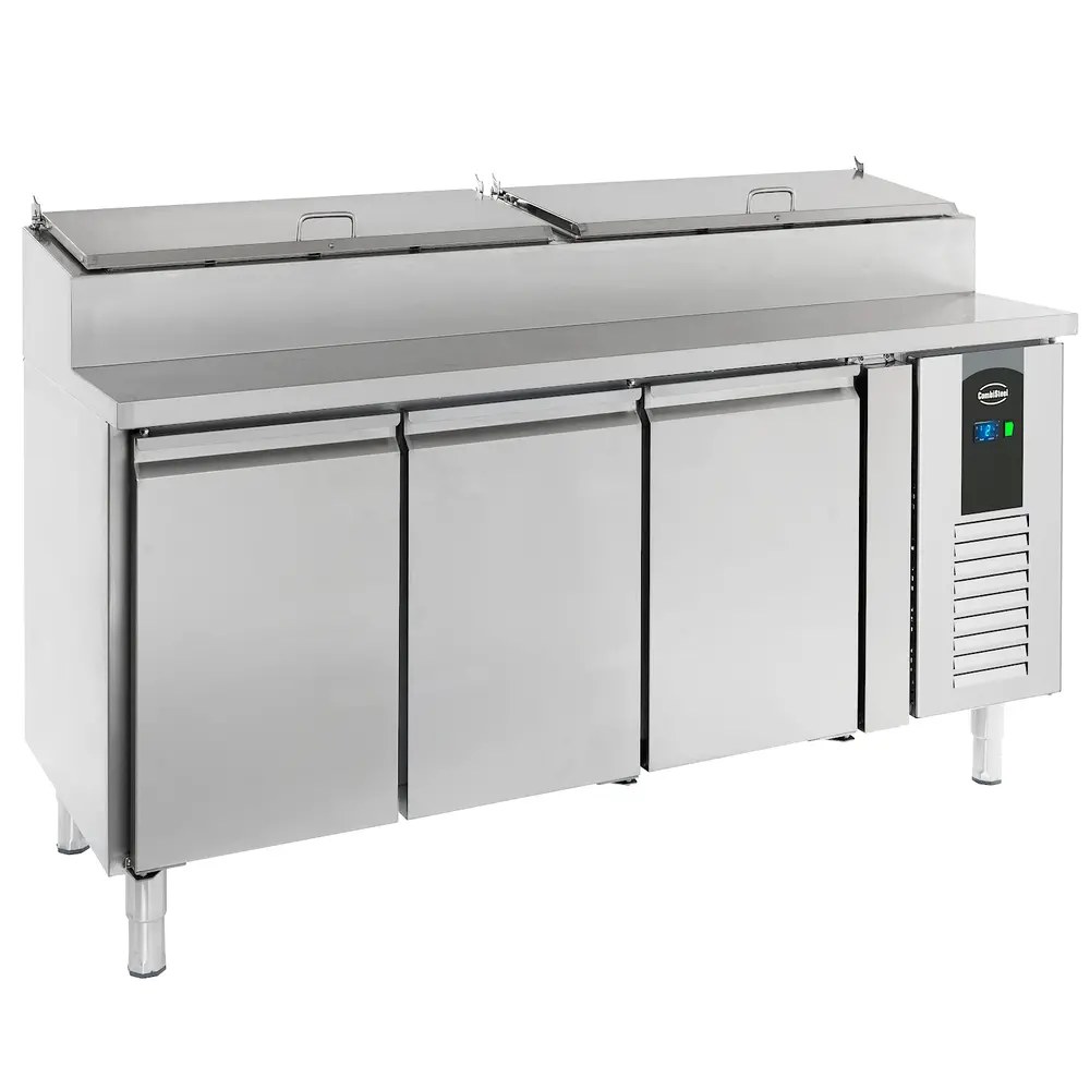 Combisteel Saladette | Standard Line | 400l | 3 Deuren (1/1 Gn) | Boven 8x 1/3 GN | +2°c/+8°c | Geforceerd | Klapdeksels | 1795x700x1085(h)mm