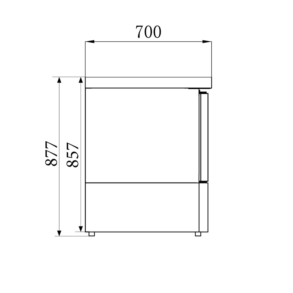 Combisteel Saladette 1x 1/1 GN | 1 Deur | Geheel Rvs | Statisch Met Ventilator | 435x700x870(h)mm