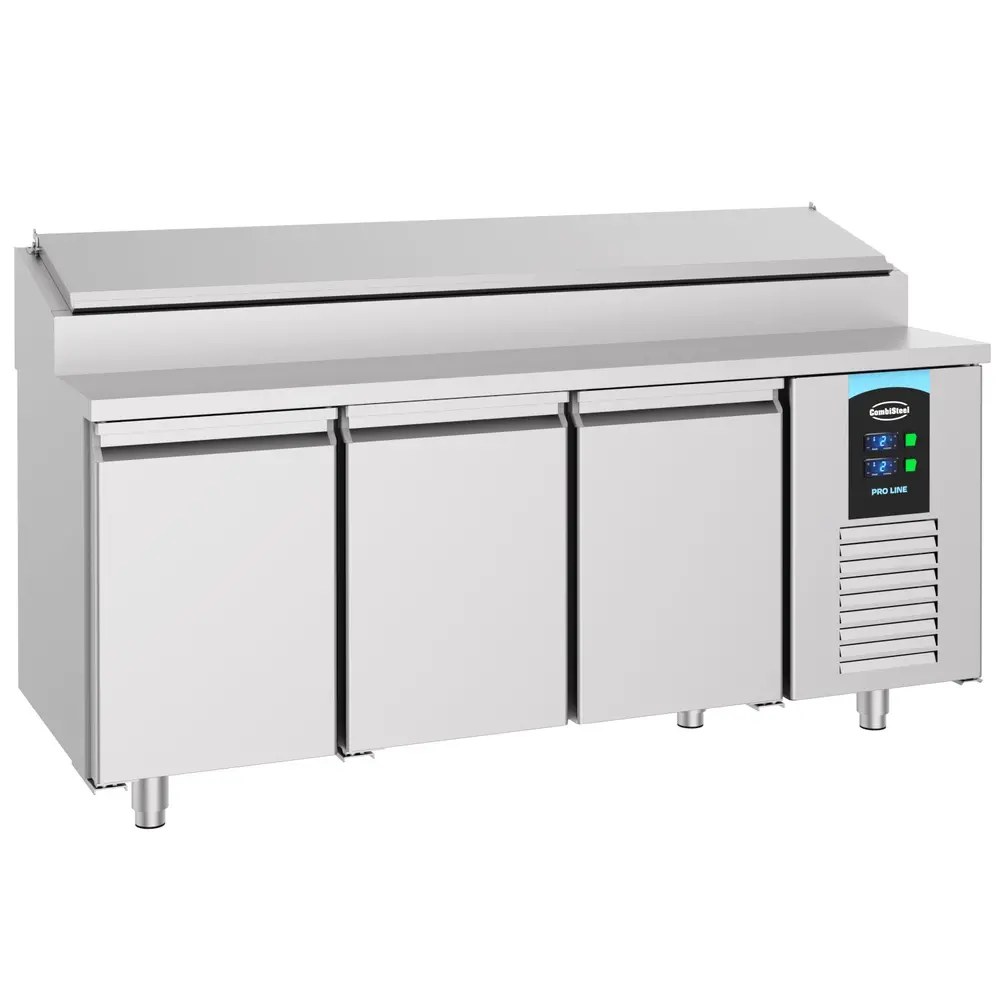 Combisteel Saladette | Pro Line | 474l | 3 Deuren (1/1 Gn) | Boven 10x 1/3 GN | -2°c/+8°c | Geforceerd | Klapdeksel | 1865x700x850/1090(h)mm