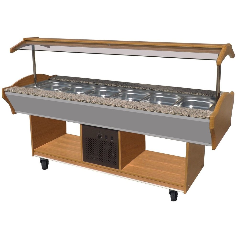 Combisteel Gekoeld Buffet GN 6x 1/1 | Statich | 230v | Met Led Verlichting | 2200x900x850/1350(h)mm