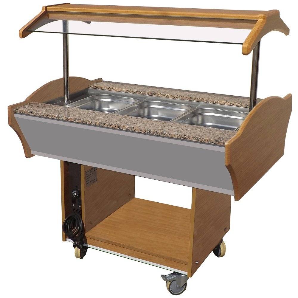Combisteel Warm Buffet GN 3x 1/1 | 230v | Met Led Verlichting | 1200x900x850/1350(h)mm