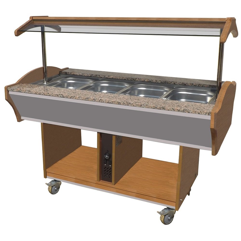 Combisteel Warm Buffet GN 4x 1/1 | 230v | Met Led Verlichting | 1550x900x850/1350(h)mm