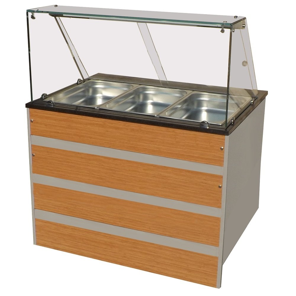 Combisteel Warm Buffet GN 3x 1/1 | 230v | 2,02kw | Met Led Verlichting | 1070x800x850/1350(h)mm