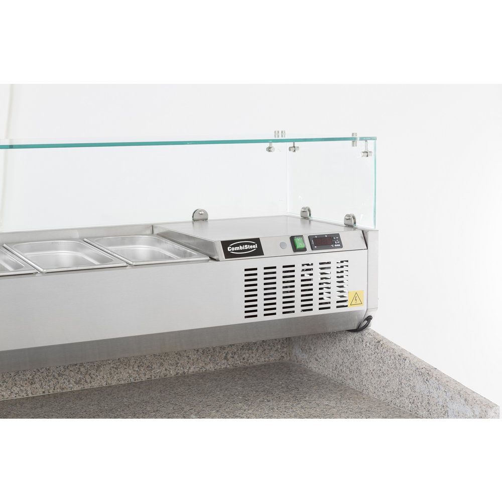 Combisteel Opzetkoelvitrine | 7x 1/4 GN | +2°c/+8°c | 1600x335x435(h)mm