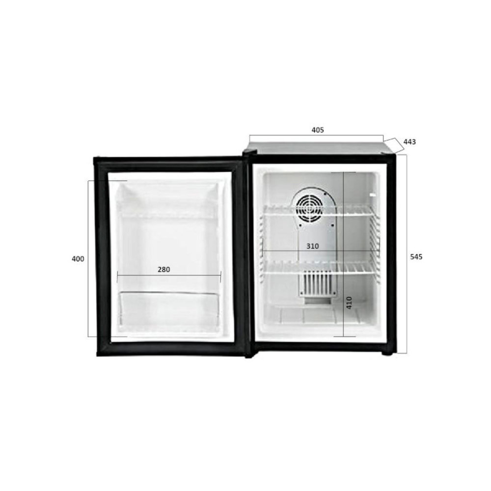 Combisteel Minibar | 50l | Zwart | +6°c/+15°c | Statisch | 405x443x545(h)mm