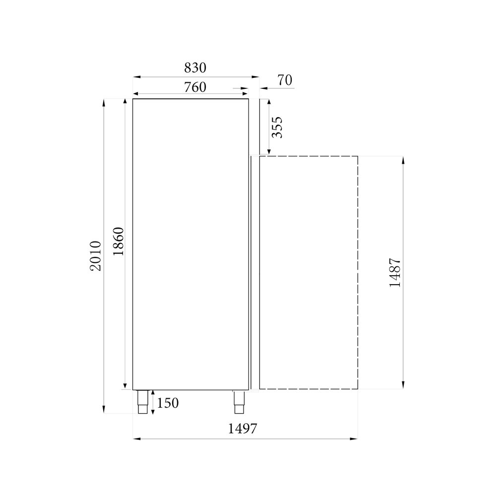 Combisteel Koelkast | 650l (2/1 Gn) | Rvs | -2°c/+8°c | Geforceerd | 740x830x2010(h)mm