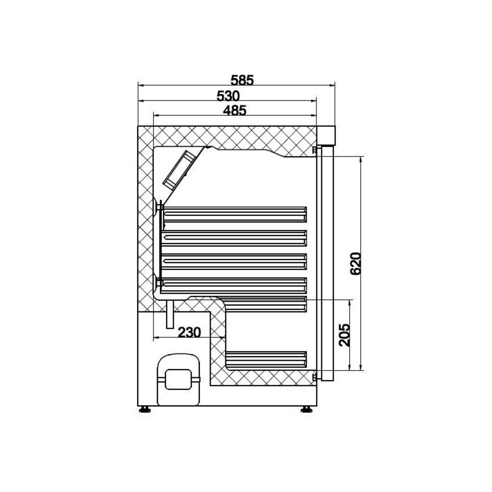 Combisteel Koelkast | 153l | Rvs | 0°c/+8°c | Statisch + Ventilator | 600x585x855(h)mm