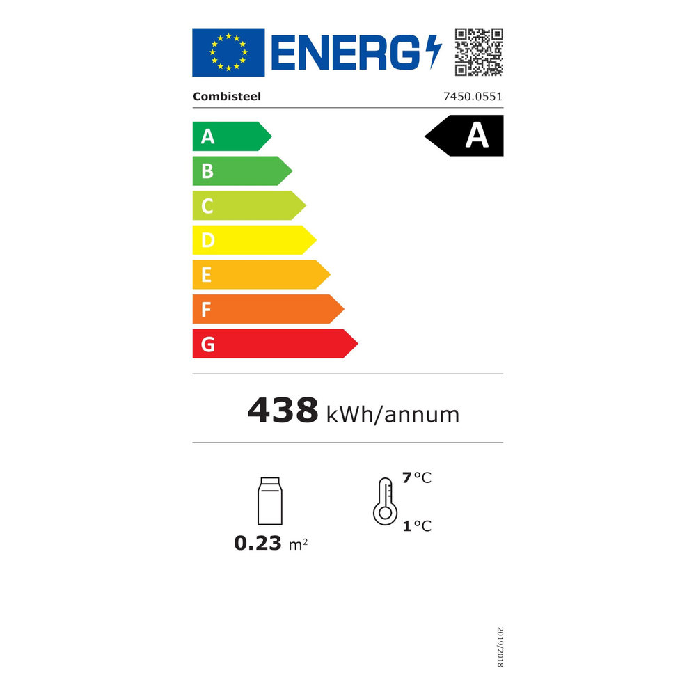 Combisteel Koelkast | Energiezuinig | 153l | Wit | 0°c/+8°c | Statisch + Ventilator | 600x585x855(h)mm