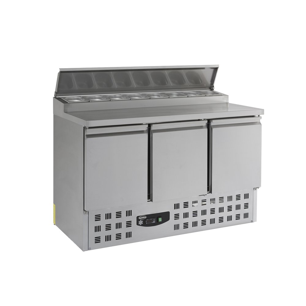 Combisteel Saladette | 8x 1/6 GN | Geheel Rvs | 3 Deurs | Statisch Met Ventilator | 1365x700x970(h)mm
