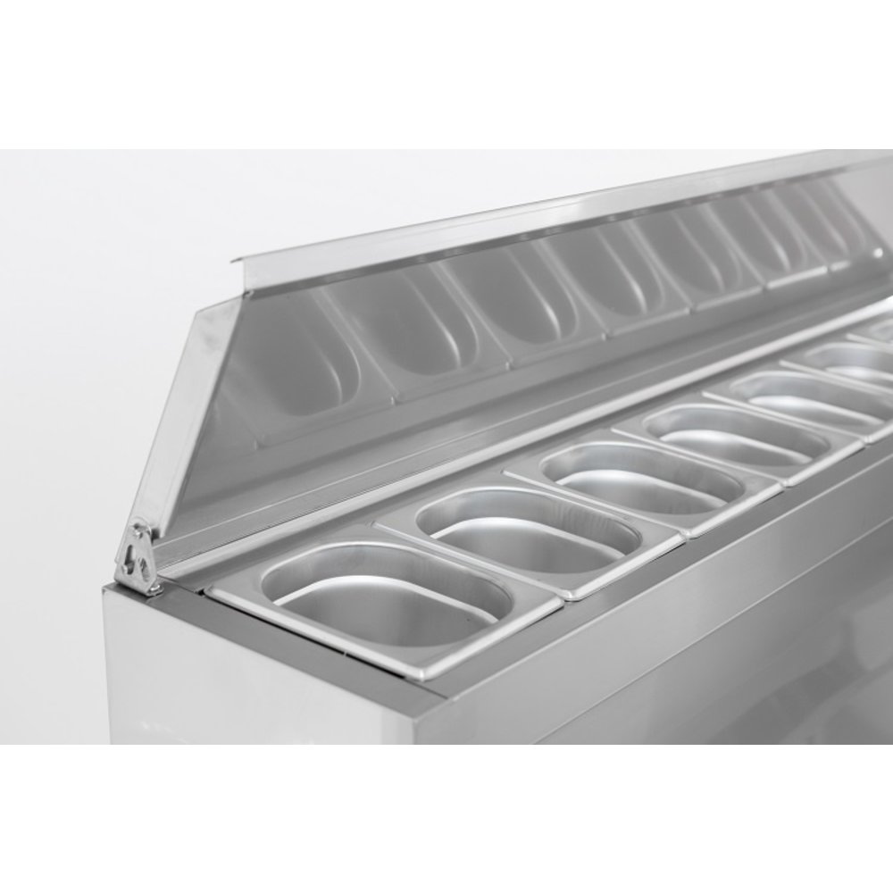 Combisteel Saladette | 8x 1/6 GN | Geheel Rvs | 3 Deurs | Statisch Met Ventilator | 1365x700x970(h)mm