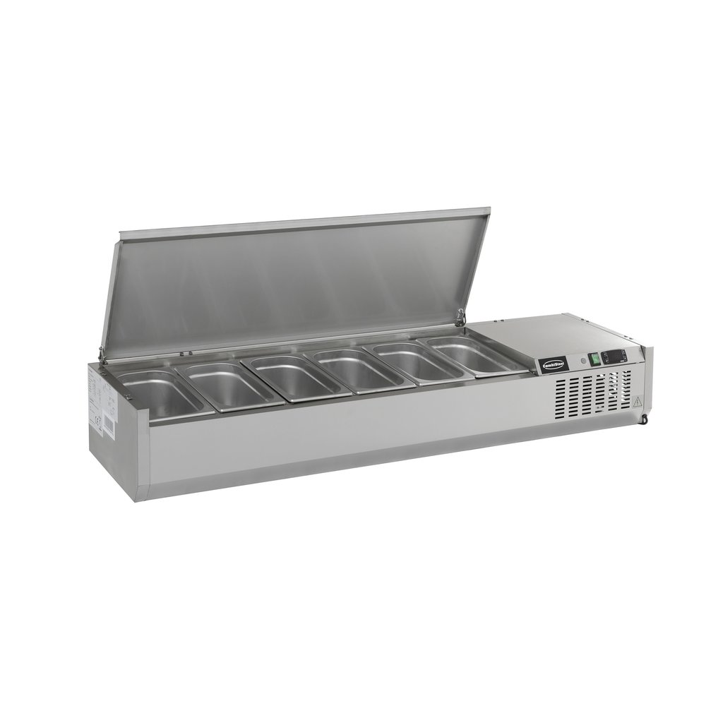 Combisteel Opzetkoelvitrine | 5x 1/4 GN | +2°c/+7°c | 1200x335x225(h)mm