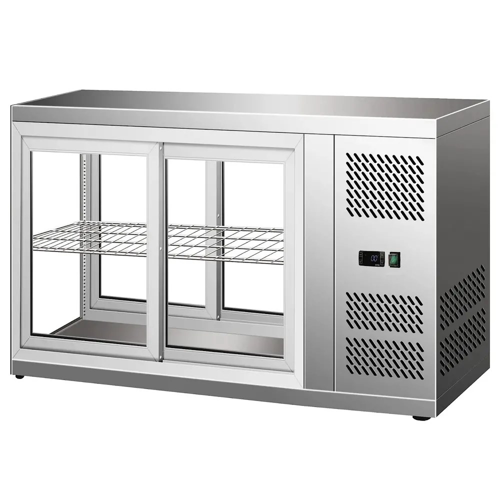 Combisteel Gebaksvitrine | 150l | Grijs | +3°c/+8°c | 2 Schappen | 1110x510x550(h)mm
