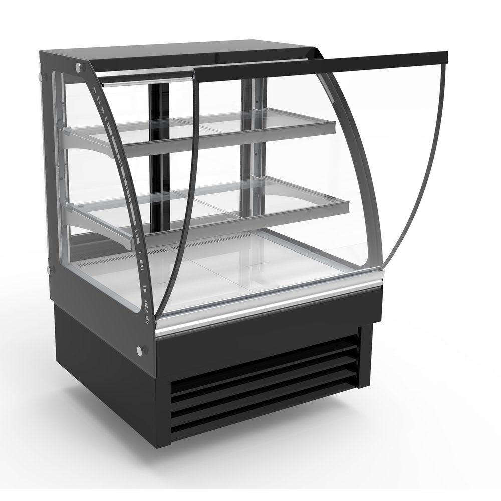 Combisteel Koelvitrine | 175l | Zwart | +2°c/+8°c | 3 Schappen | 900x680x1200(h)mm