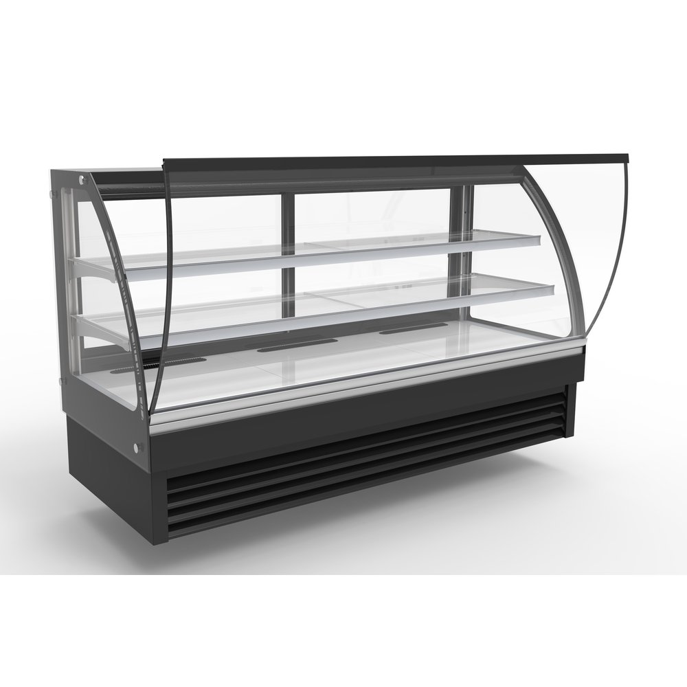 Combisteel Koelvitrine | 400l | Zwart | +2°c/+8°c | 3 Schappen | 2000x680x1200(h)mm