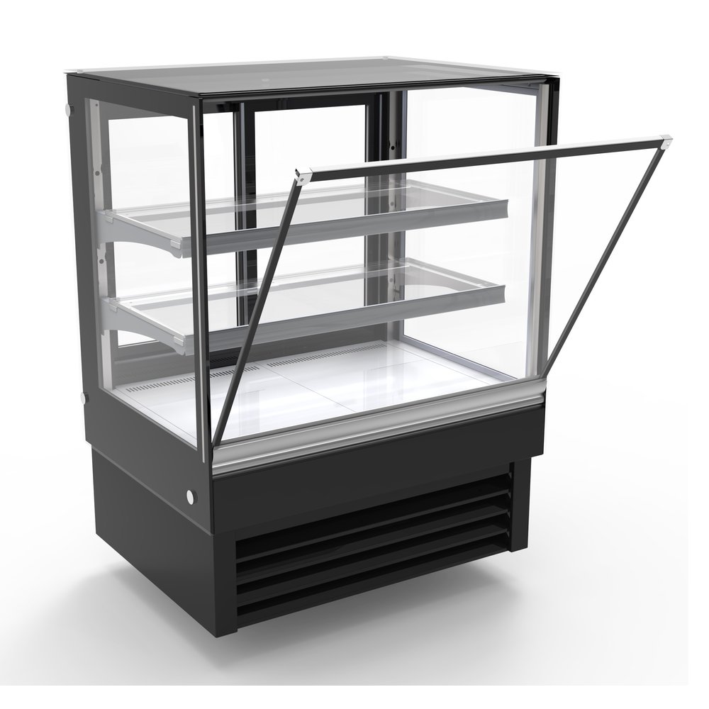 Combisteel Koelvitrine | 190l | Zwart | +2°c/+8°c | 3 Niveaus | 900x680x1200(h)mm