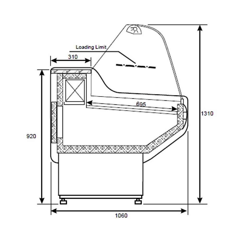 Combisteel Koeltoonbank | Owen | +1°c/+10°c | Statisch | 0.84kw | Kantelruit | Gekoelde Reserve | 2000x1060x1310(h)mm