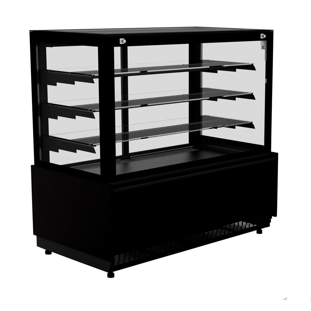 Combisteel Koelvitrine | 630l | Zwart | +4°c/+12°c | 4 Schappen | 1437x800x1400(h)mm