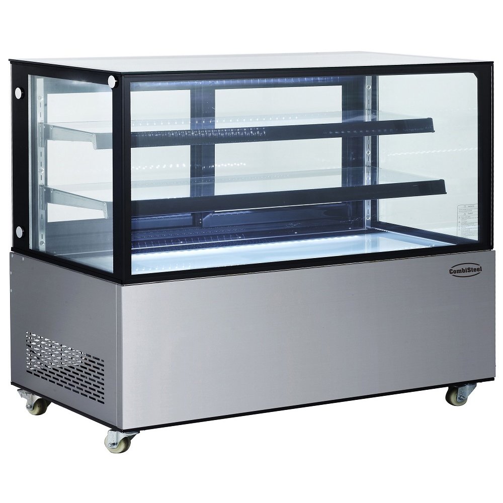 Combisteel Koelvitrine | 470l | Zwart/grijs | +2°c/+8°c | 3 Schappen | 1515x675x1210(h)mm
