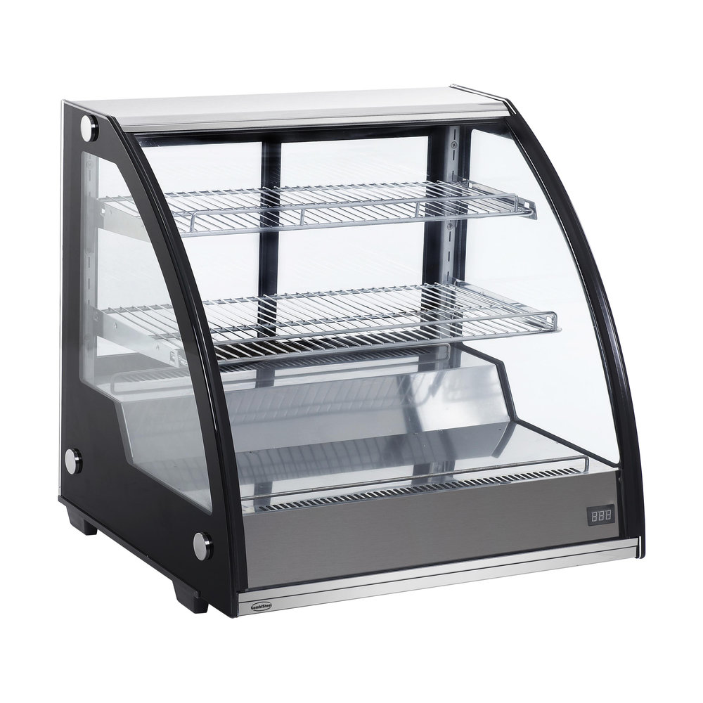 Combisteel Koelvitrine | 130l | Zwart/rvs | 0°c/+12°c | 3 Niveaus | 797x590x685(h)mm