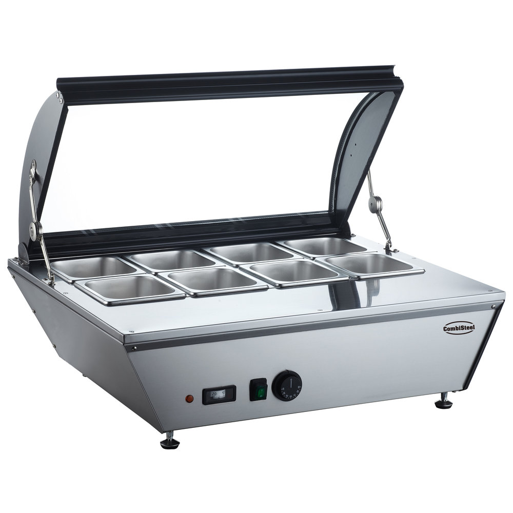 Combisteel Warmhoud Opzetvitrine 76l | 8x 1/6 GN 100mm | 230v | 767x612x230(h)mm