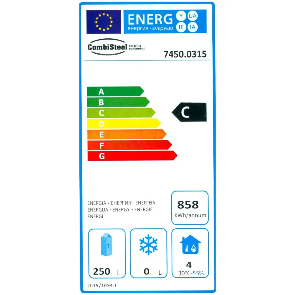 Combisteel Barkoelkast | Standard Line | 350l | Zwart | 0°c/+10°c | Geforceerd | Draaideuren | 1462x513x860(h)mm