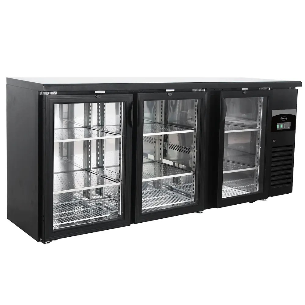 Combisteel Barkoeler Zwart | 537l | 3 Glas Deuren | 230v | Geforceerd | 2002x535x860(h)mm