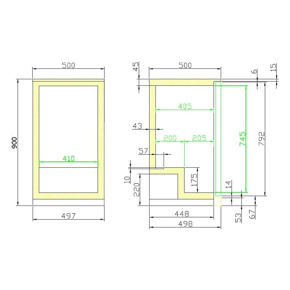 Combisteel Barkoeler Zwart 98l | 1 Glasdeur | 230v | Geforceerd | 500x500x900(h)mm