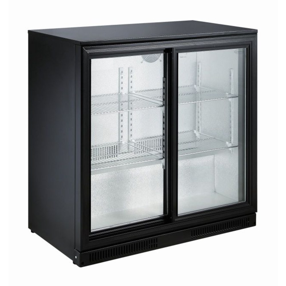 Combisteel Barkoeler Zwart 198l | 2 Schuifdeuren | 230v | Geforceerd | 900x500x900(h)mm