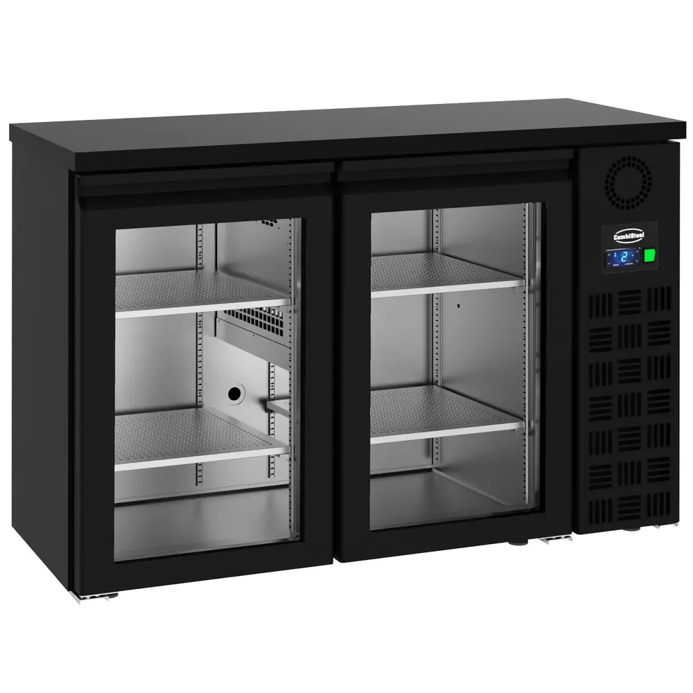 Combisteel Barkoelkast | Pro Line | 320l | Zwart | -2°c/+8°c | Geforceerd | Draaideuren | 1380x550x950(h)mm