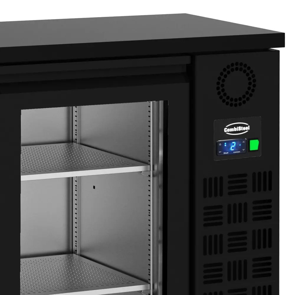 Combisteel Barkoelkast | Pro Line | 320l | Zwart | -2°c/+8°c | Geforceerd | Draaideuren | 1380x550x950(h)mm
