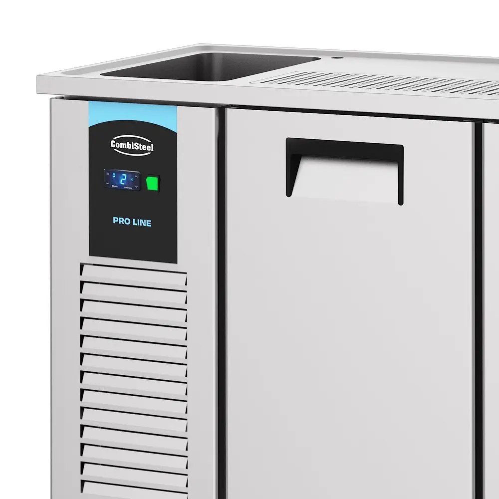Combisteel Vatenkoeler | Pro Line | Rvs | 2 Deuren | -2°c/+8°c | Geforceerd | Spoelbak (links) | 1550x700x950(h)mm