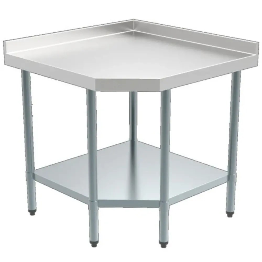 Combisteel Hoekwerktafel | Rvs | Bodemschap | Achteropstand | Zelfmontage | 900x700x850(h)mm