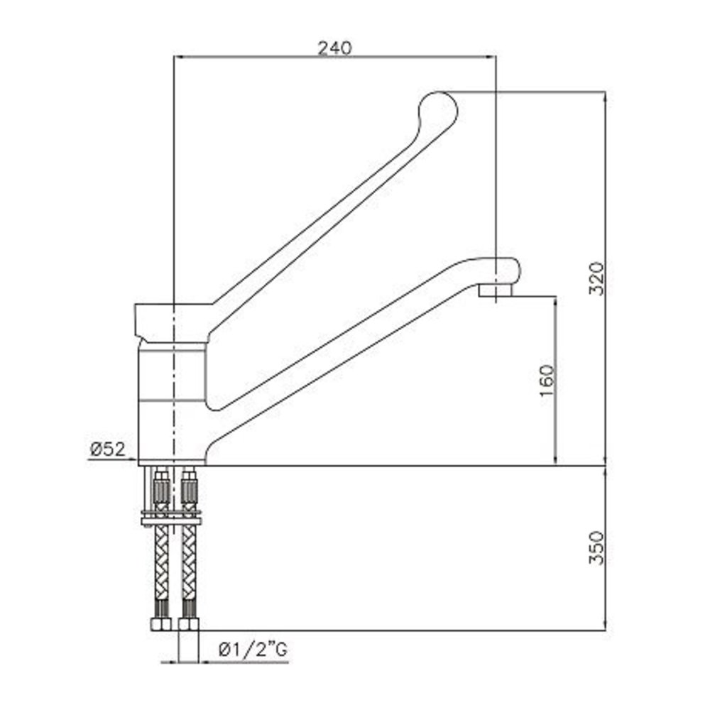 Combisteel Mengkraan | Elleboogbediening | 240x320(h)mm