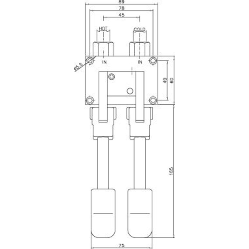 Combisteel Voetpedaal | 2 Pedalen | Kranen | 225x89mm