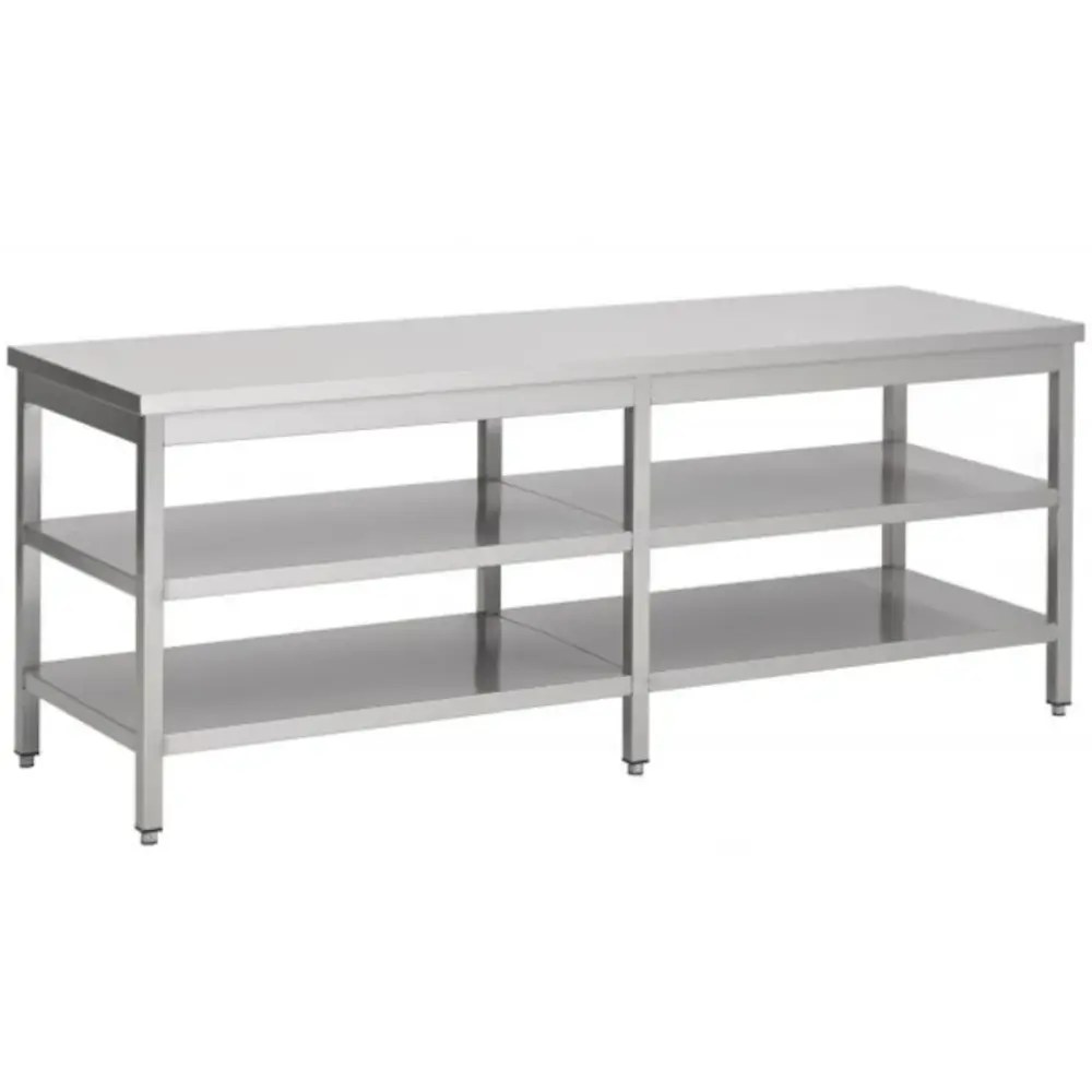 Combisteel Werktafel | Rvs | Dubbel Bodemschap | Diepte 600 | Hoogte 900 | Breedte 700-2900 | Zelfmontage