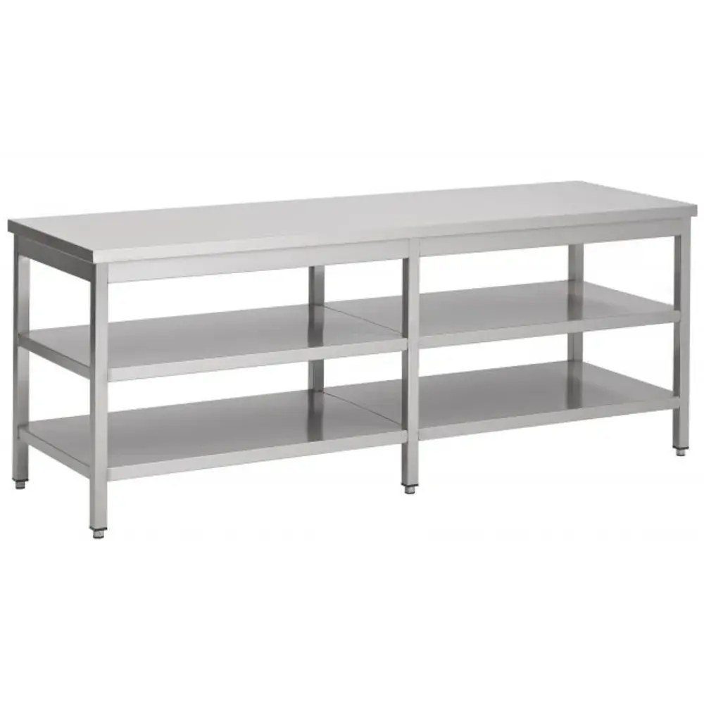 Combisteel Werktafel | Rvs | Dubbel Bodemschap | Diepte 700 | Hoogte 900 | Breedte 700-2900 | Zelfmontage