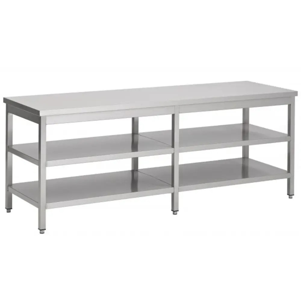 Combisteel Werktafel | Rvs | Dubbel Bodemschap | Diepte 800 | Hoogte 900 | Breedte 700-2800 | Zelfmontage