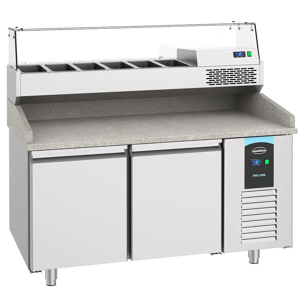 Combisteel Pizzawerkbank | Pro Line | 380l | 2 Deuren (en600x400) | -2°c/+8°c | Geforceerd | 1550x800x1080(h)mm