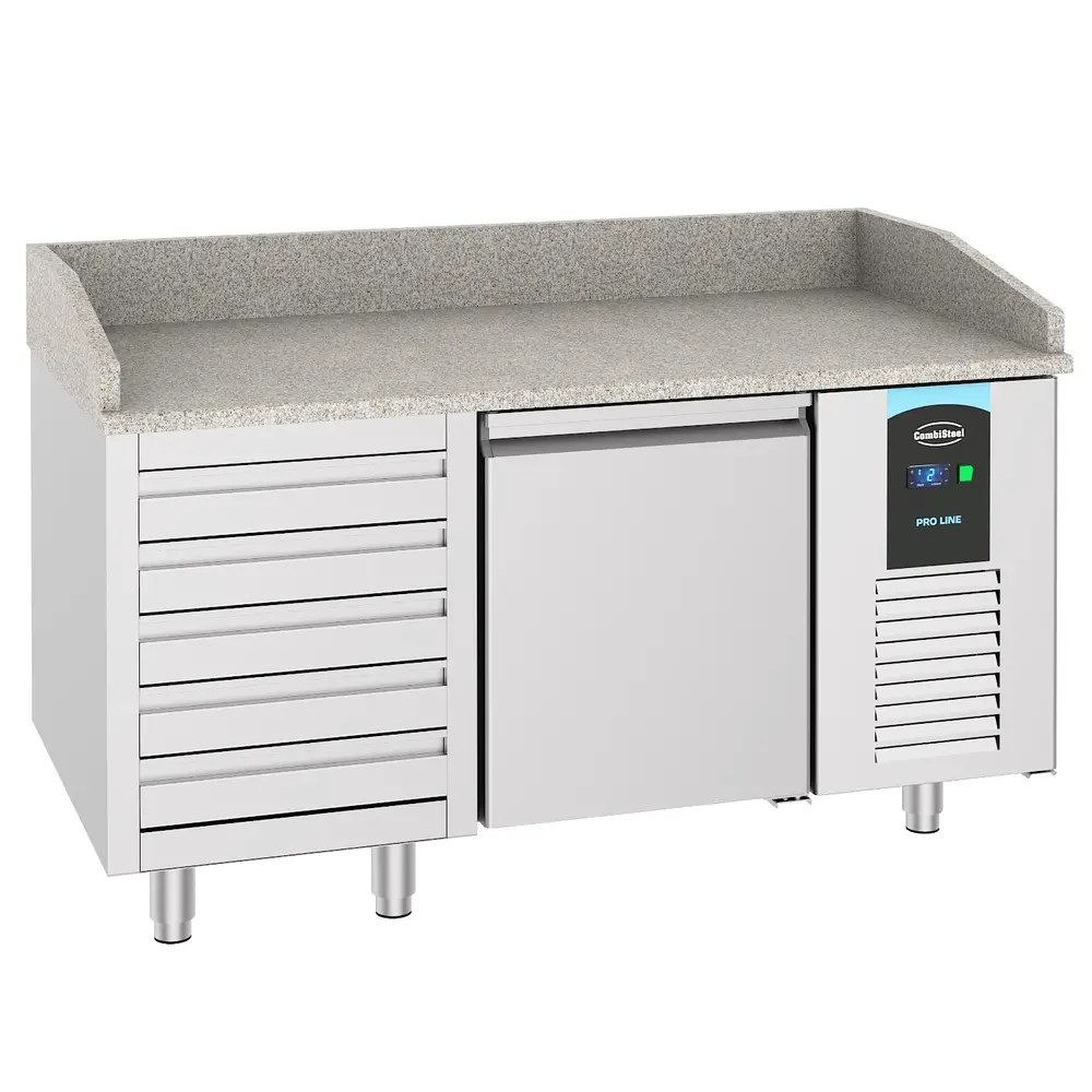 Combisteel Pizzawerkbank | Pro Line | 380l | 1 Deur + 5 Deegladen (en600x400) | -2°c/+8°c | Geforceerd | 1550x800x1080(h)mm