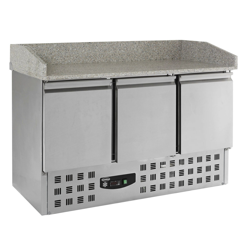 Combisteel Pizzawerkbank | Compact Line | 350l | 3 Deuren (1/1 Gn) | +2°c/+8°c | Statisch + Ventilator | 1400x700x1020(h)mm