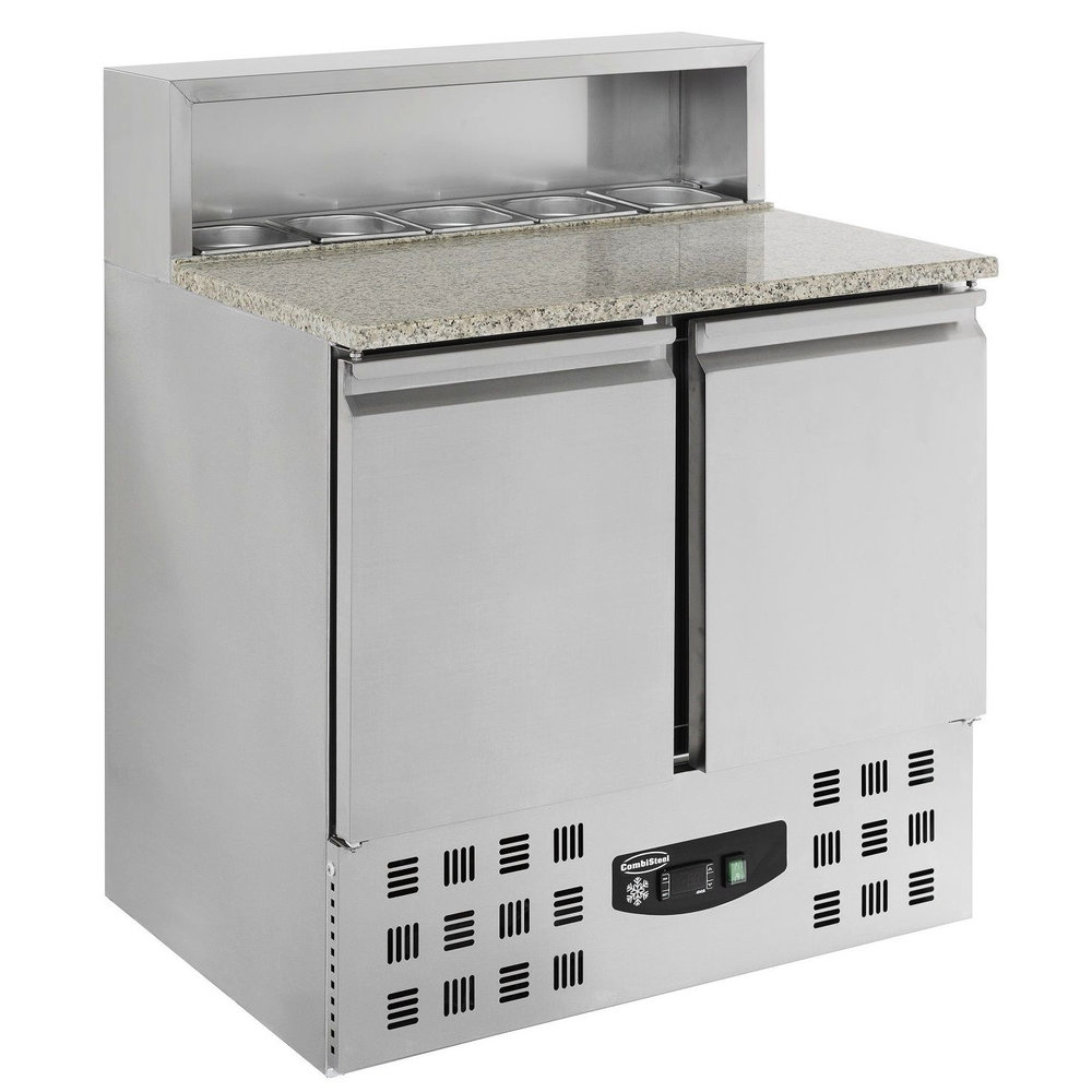 Combisteel Pizzawerkbank | 230l | 2 Deuren (1/1 Gn) | Boven 5x 1/6 GN | +2°c/+8°c | Statisch + Ventilator | 903x700x1090(h)mm